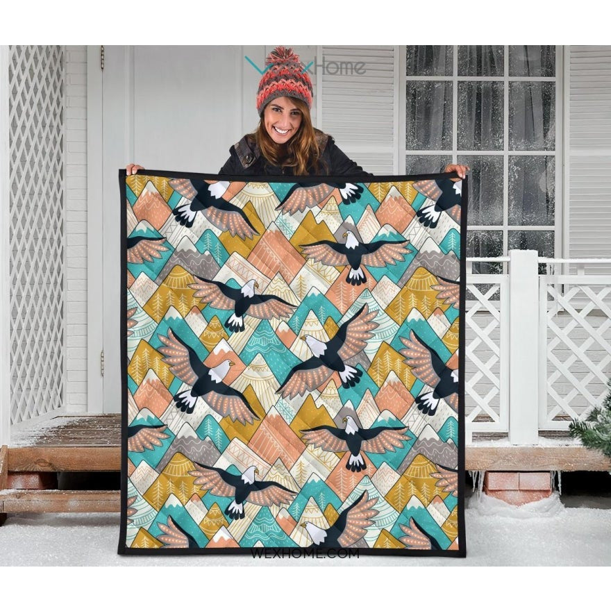 Eagle Pattern Print Design 02 Premium Quilt