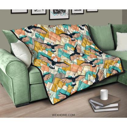 Eagle Pattern Print Design 02 Premium Quilt