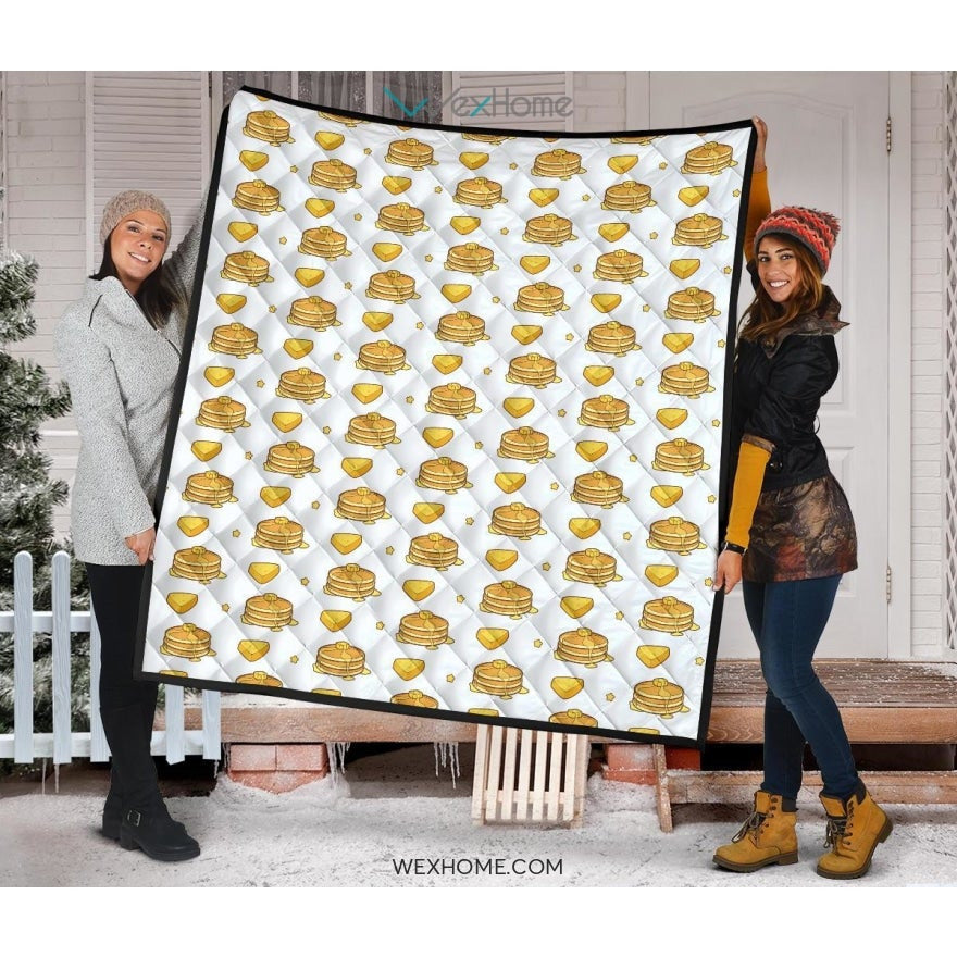 Pancake Pattern Print Design 03 Premium Quilt