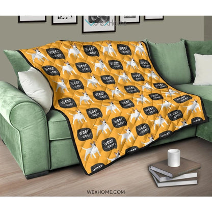 Bull Terrier Pattern Print Design 03 Premium Quilt