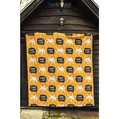 Bull Terrier Pattern Print Design 03 Premium Quilt