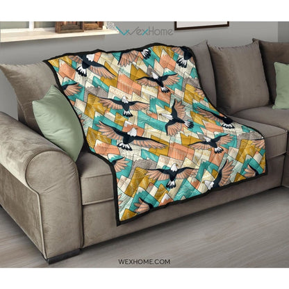 Eagle Pattern Print Design 02 Premium Quilt