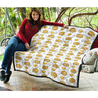 Pancake Pattern Print Design 03 Premium Quilt