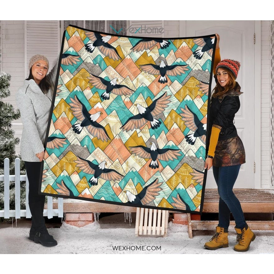 Eagle Pattern Print Design 02 Premium Quilt