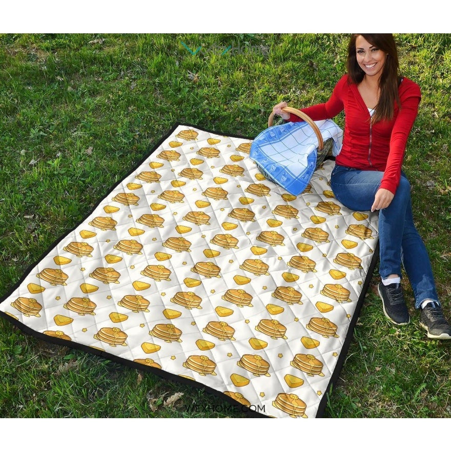 Pancake Pattern Print Design 03 Premium Quilt