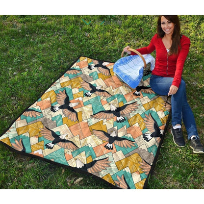 Eagle Pattern Print Design 02 Premium Quilt