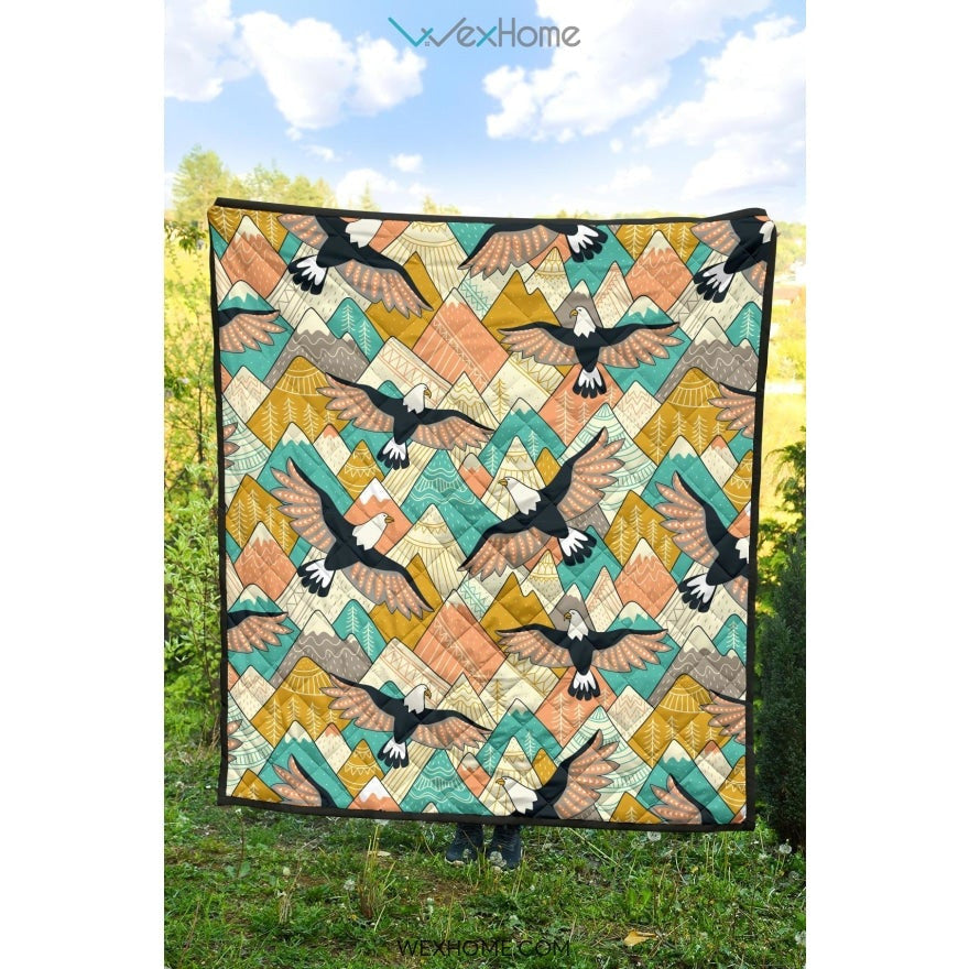 Eagle Pattern Print Design 02 Premium Quilt