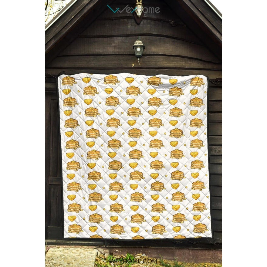 Pancake Pattern Print Design 03 Premium Quilt