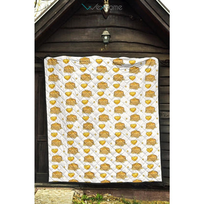 Pancake Pattern Print Design 03 Premium Quilt