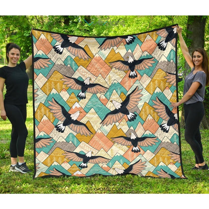 Eagle Pattern Print Design 02 Premium Quilt