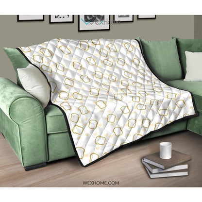 Bread Toast Pattern Print Design 01 Premium Quilt
