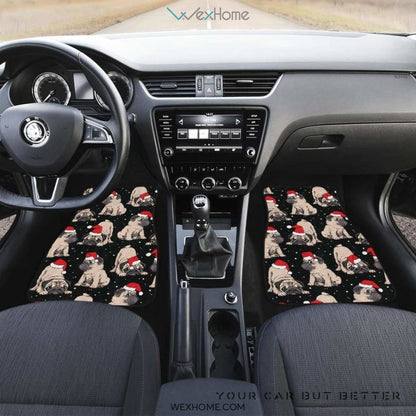Christmas Pugs Santa_S Red Cap Pattern Front And Back Car Mats  Best Car Gift 2021