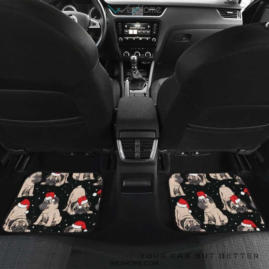 Christmas Pugs Santa_S Red Cap Pattern Front And Back Car Mats  Best Car Gift 2021