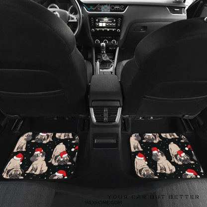 Christmas Pugs Santa_S Red Cap Pattern Front And Back Car Mats  Best Car Gift 2021