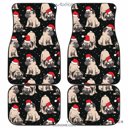 Christmas Pugs Santa_S Red Cap Pattern Front And Back Car Mats  Best Car Gift 2021