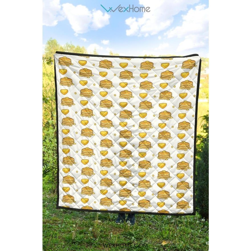 Pancake Pattern Print Design 03 Premium Quilt