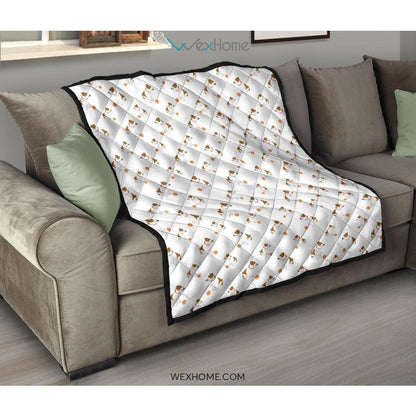 Jack Russel Pattern Print Design 05 Premium Quilt