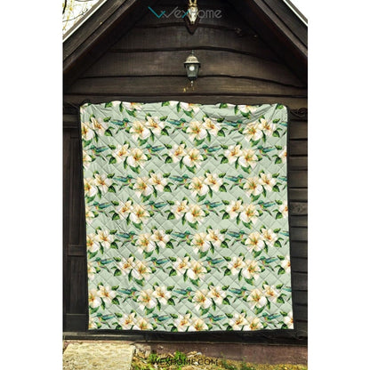 Hummingbird Pattern Print Design 01 Premium Quilt