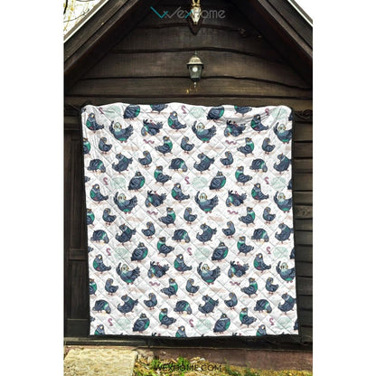 Pigeon Pattern Print Design 02 Premium Quilt