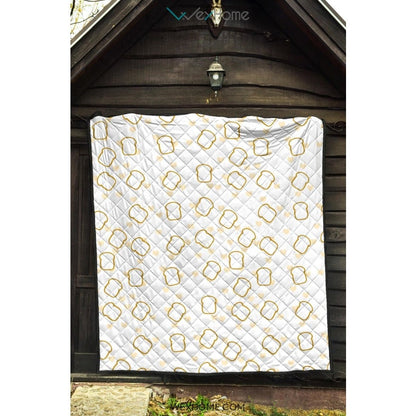 Bread Toast Pattern Print Design 01 Premium Quilt
