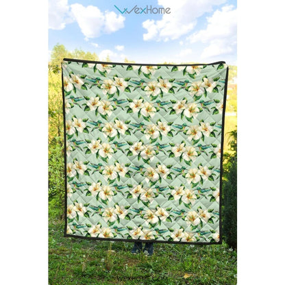 Hummingbird Pattern Print Design 01 Premium Quilt