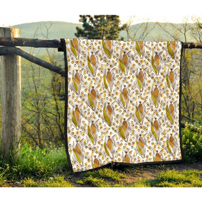 Corn Pattern Print Design 02 Premium Quilt