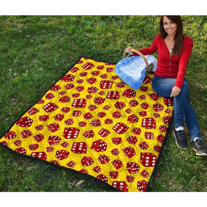 Dice Pattern Print Design 04 Premium Quilt