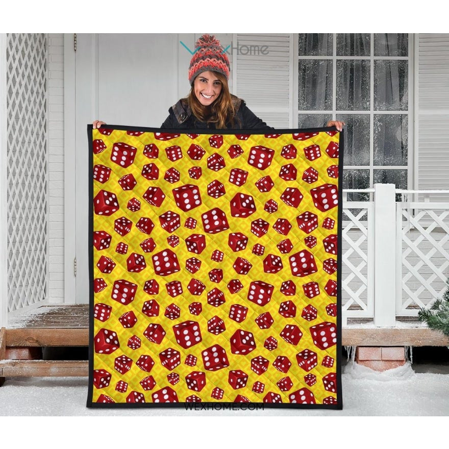 Dice Pattern Print Design 04 Premium Quilt