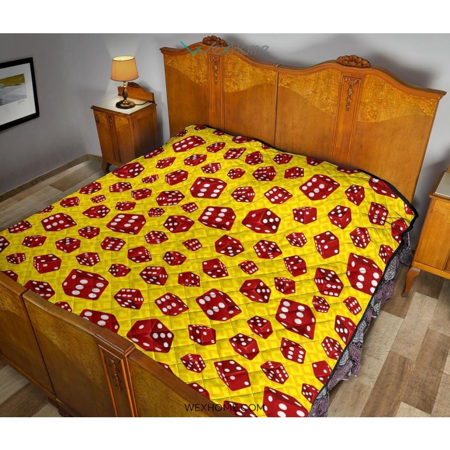 Dice Pattern Print Design 04 Premium Quilt