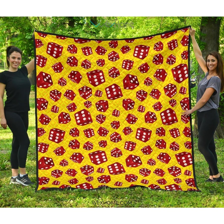 Dice Pattern Print Design 04 Premium Quilt