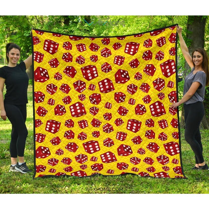 Dice Pattern Print Design 04 Premium Quilt