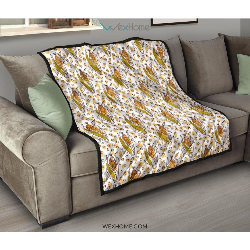 Corn Pattern Print Design 02 Premium Quilt