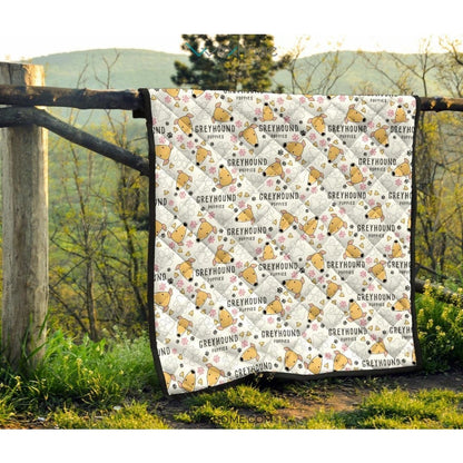 Greyhound Pattern Print Design 03 Premium Quilt