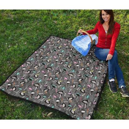 Ostrich Pattern Print Design 01 Premium Quilt