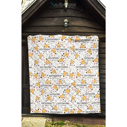 Greyhound Pattern Print Design 03 Premium Quilt