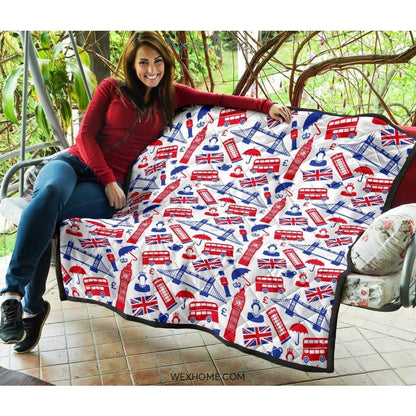 British Pattern Print Design 01 Premium Quilt