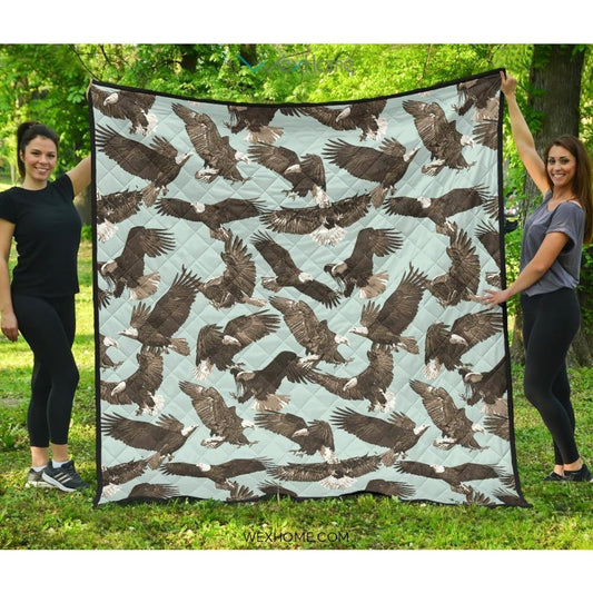 Eagle Pattern Print Design 01 Premium Quilt