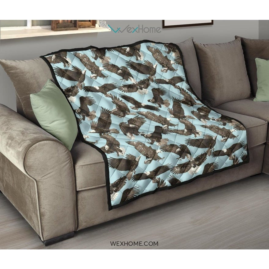 Eagle Pattern Print Design 01 Premium Quilt