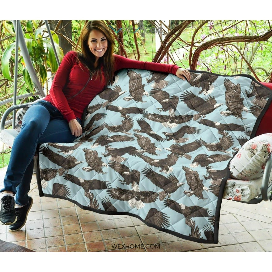 Eagle Pattern Print Design 01 Premium Quilt