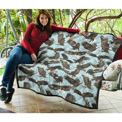 Eagle Pattern Print Design 01 Premium Quilt