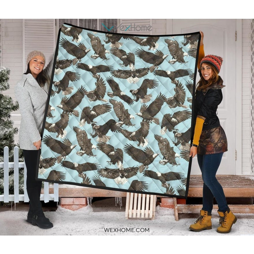 Eagle Pattern Print Design 01 Premium Quilt