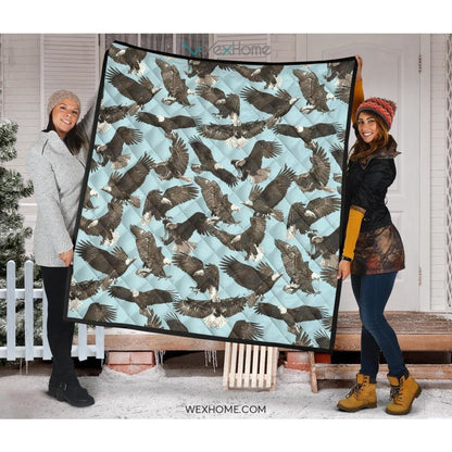 Eagle Pattern Print Design 01 Premium Quilt