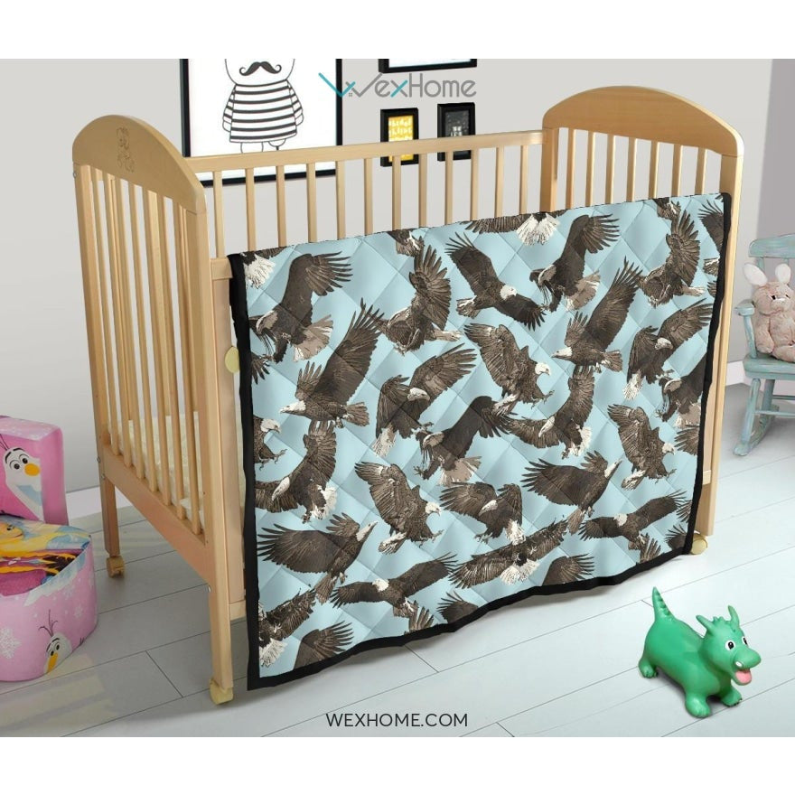 Eagle Pattern Print Design 01 Premium Quilt