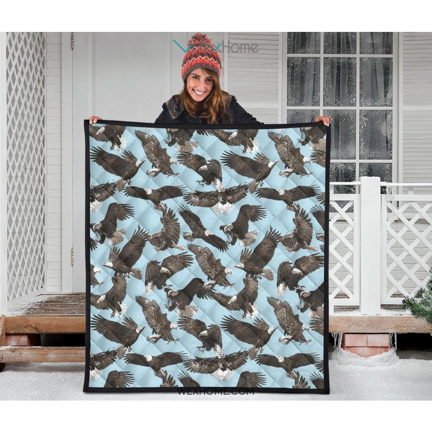 Eagle Pattern Print Design 01 Premium Quilt