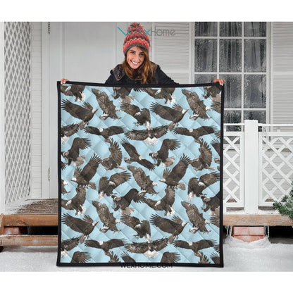 Eagle Pattern Print Design 01 Premium Quilt