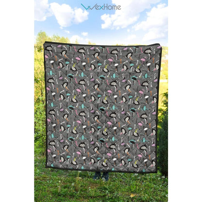 Ostrich Pattern Print Design 01 Premium Quilt