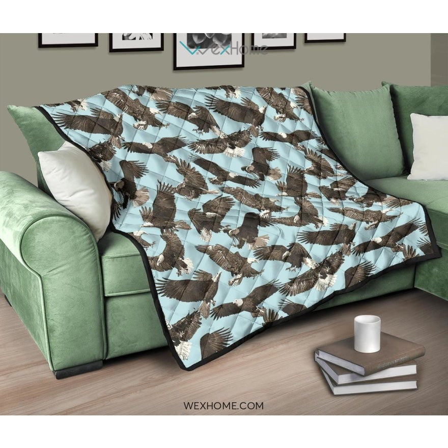 Eagle Pattern Print Design 01 Premium Quilt