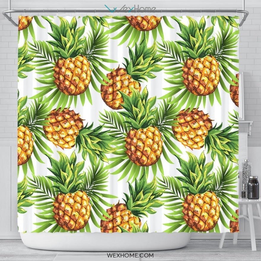 Pineapple Fruit Decor Unique Design Shower Curtain