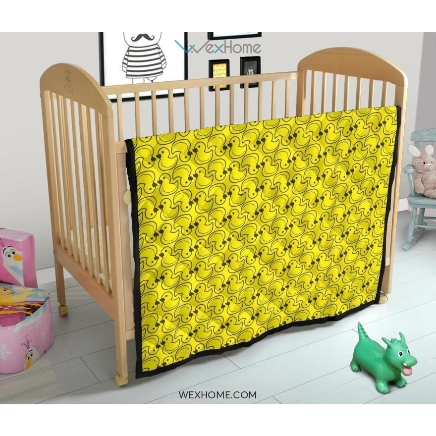 Duck Toy Pattern Print Design 02 Premium Quilt