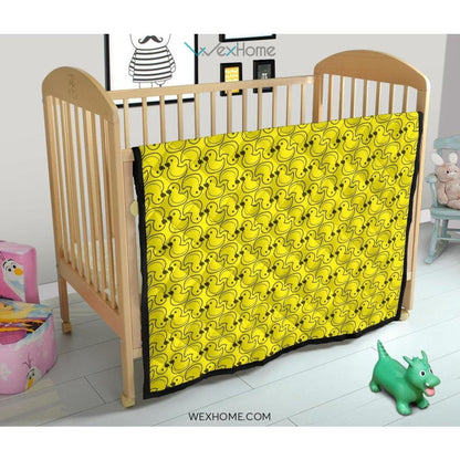 Duck Toy Pattern Print Design 02 Premium Quilt